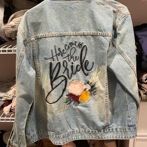 “Here comes the bride” jean jacket